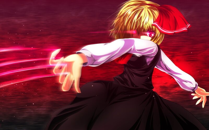 Anime Girl with Red Eyes — Dramatic, Red Energy