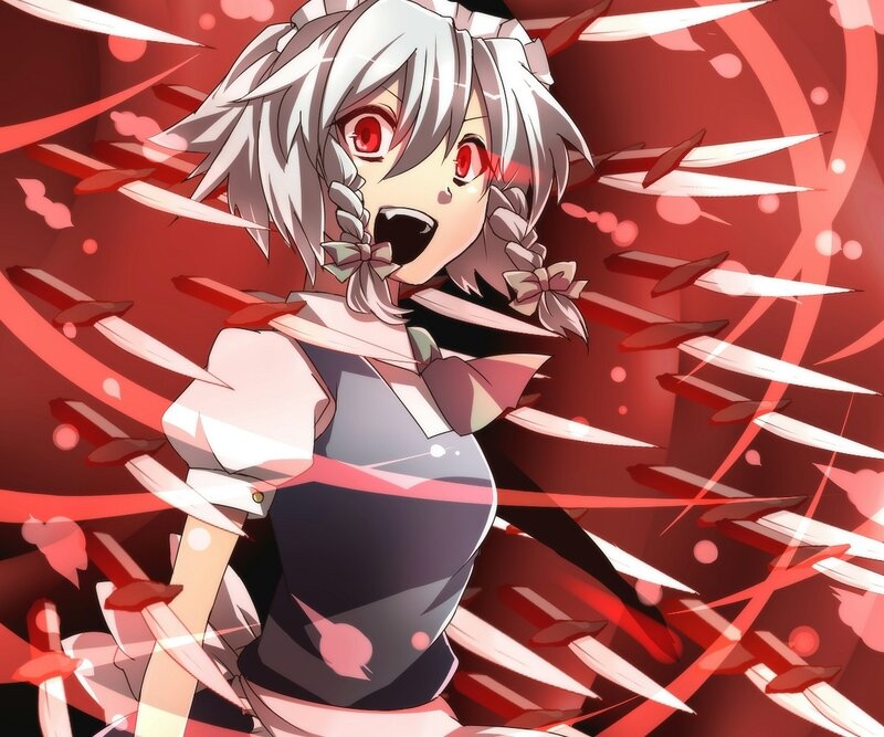 Anime Girl with Red Eyes — Dramatic, Red Eyes, White Hair