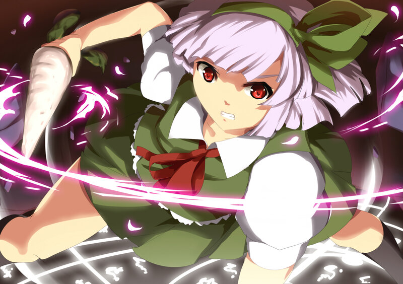 Anime Girl with Red Eyes — Green