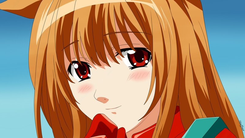 Anime Girl with Red Eyes — Orange, Calm, Red Eyes