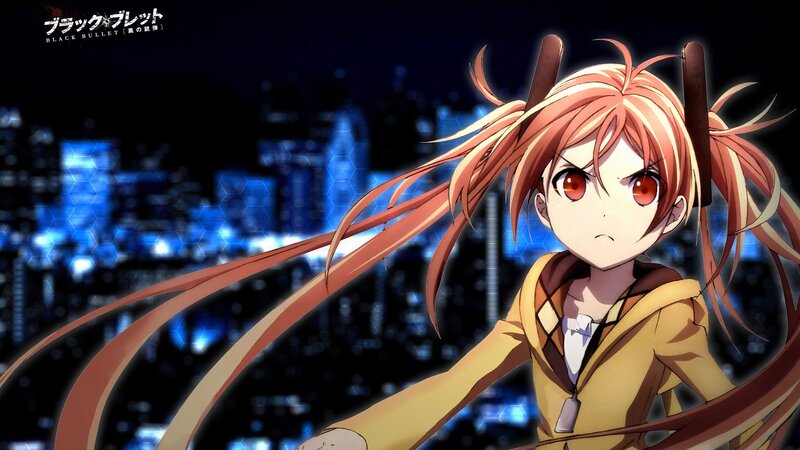 Anime Girl with Red Eyes — Orange, Dramatic, Night