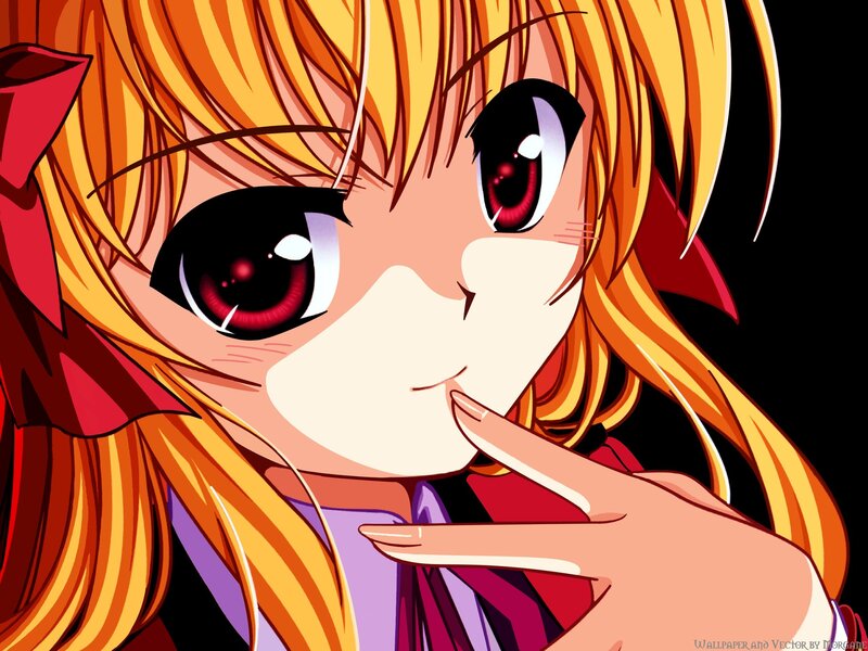 Anime Girl with Red Eyes — Orange