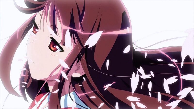 Anime Girl with Red Eyes — Purple, Dramatic, Spring