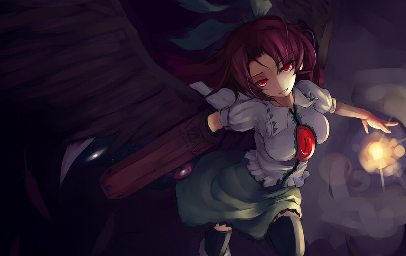Anime Girl with Red Eyes — Purple, Dramatic