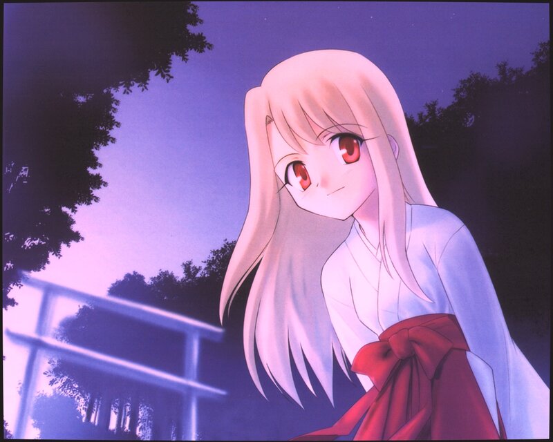 Anime Girl with Red Eyes — Purple, Serene, Night