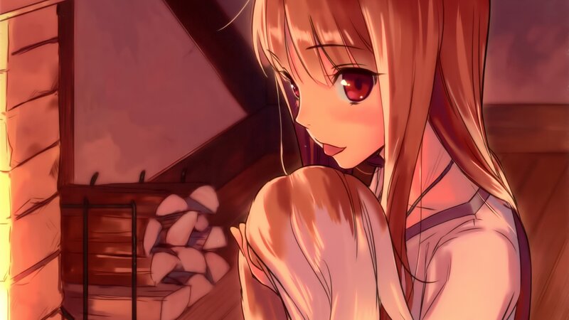 Anime Girl with Red Eyes — Warm
