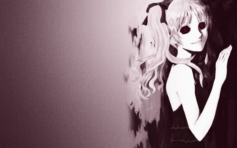 Anime Girl with Red Eyes — White, Creepy, Manga