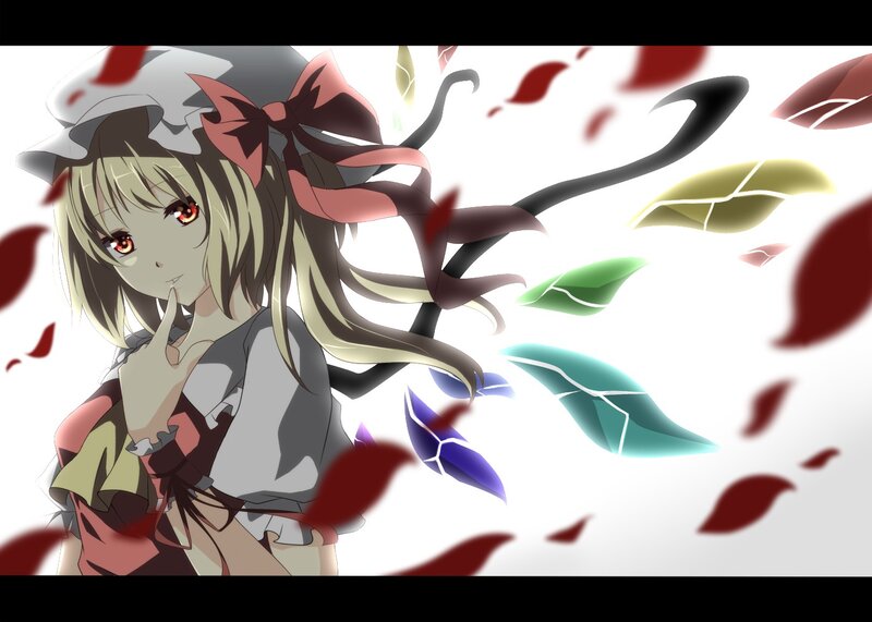 Anime Girl with Red Eyes — White, Dramatic, Autumn