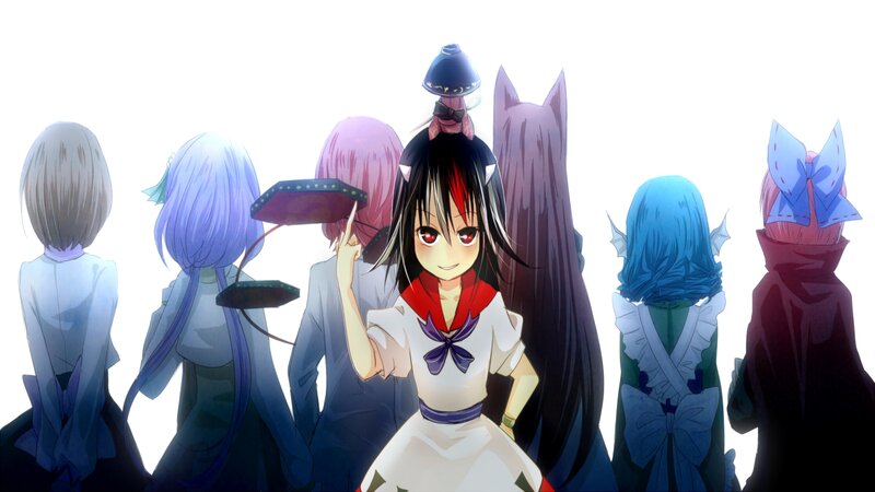 Anime Girl with Red Eyes — White, Dramatic, Cat Ears