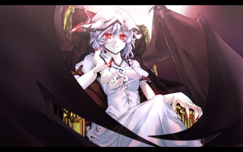 Anime Girl with Red Eyes — White, Dramatic, Night