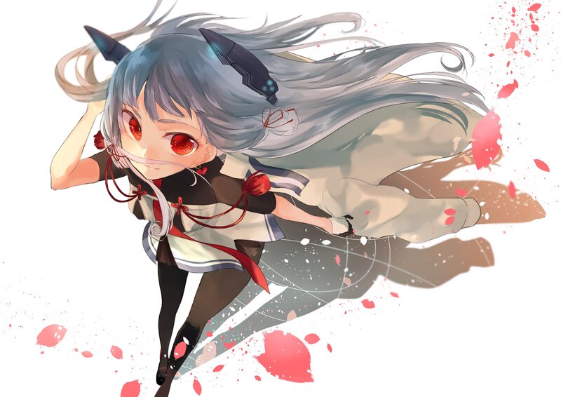 Anime Girl with Red Eyes — White, Dynamic
