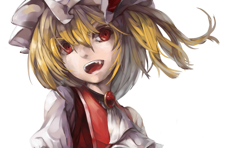 Anime Girl with Red Eyes — Yellow, Dramatic