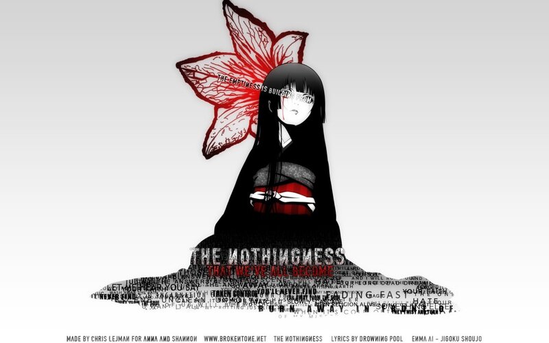 Anime girl with red flower