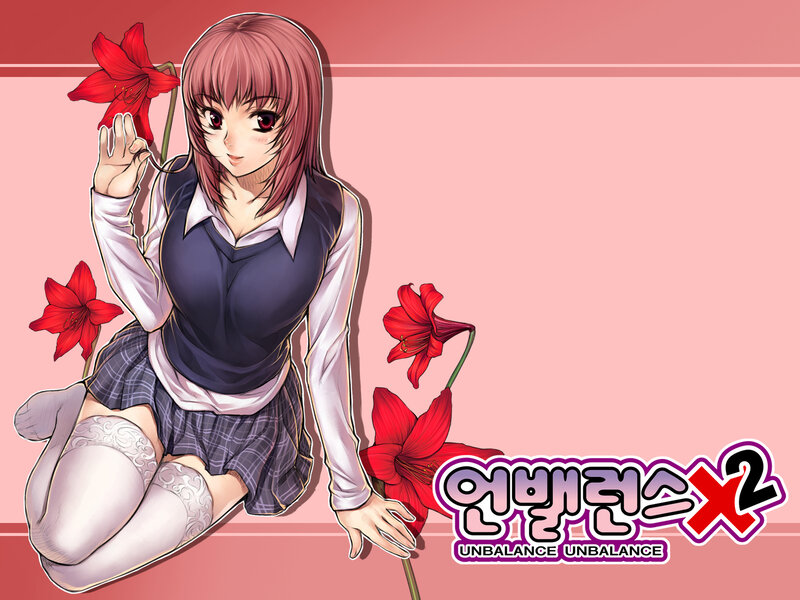 Anime girl with red flowers