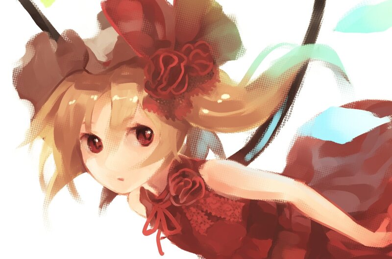 anime girl with red flowers