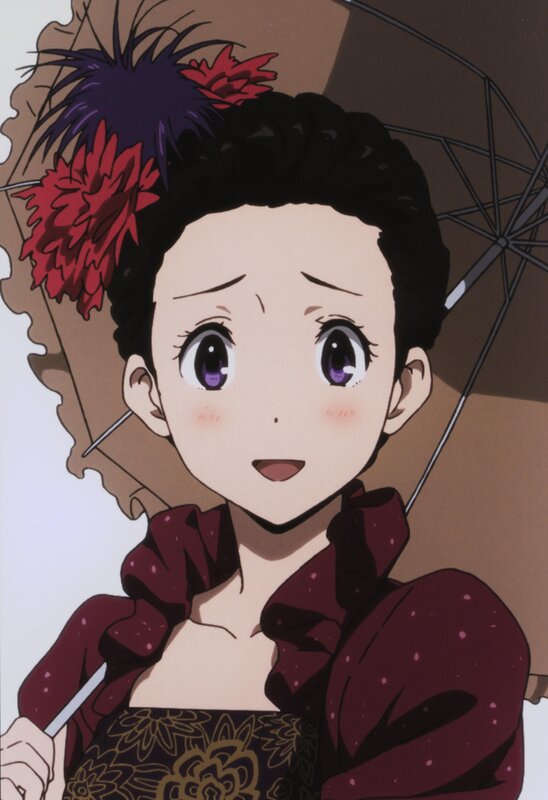 anime girl with red flowers