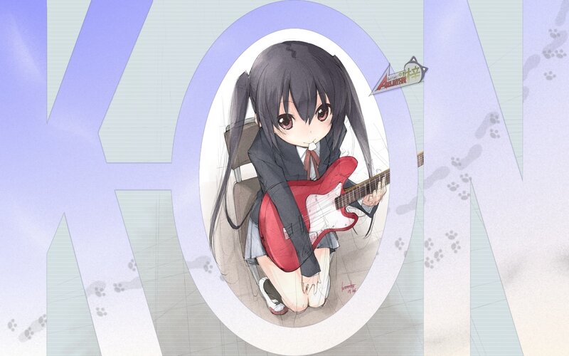 anime girl with red guitar