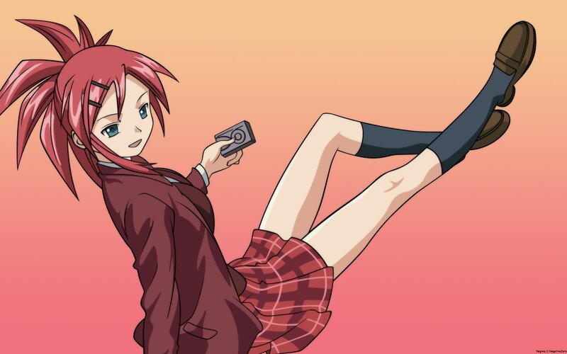 anime girl with red hair