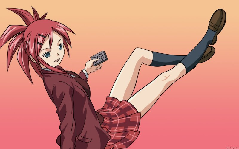 anime girl with red hair
