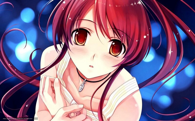 Anime girl with red hair