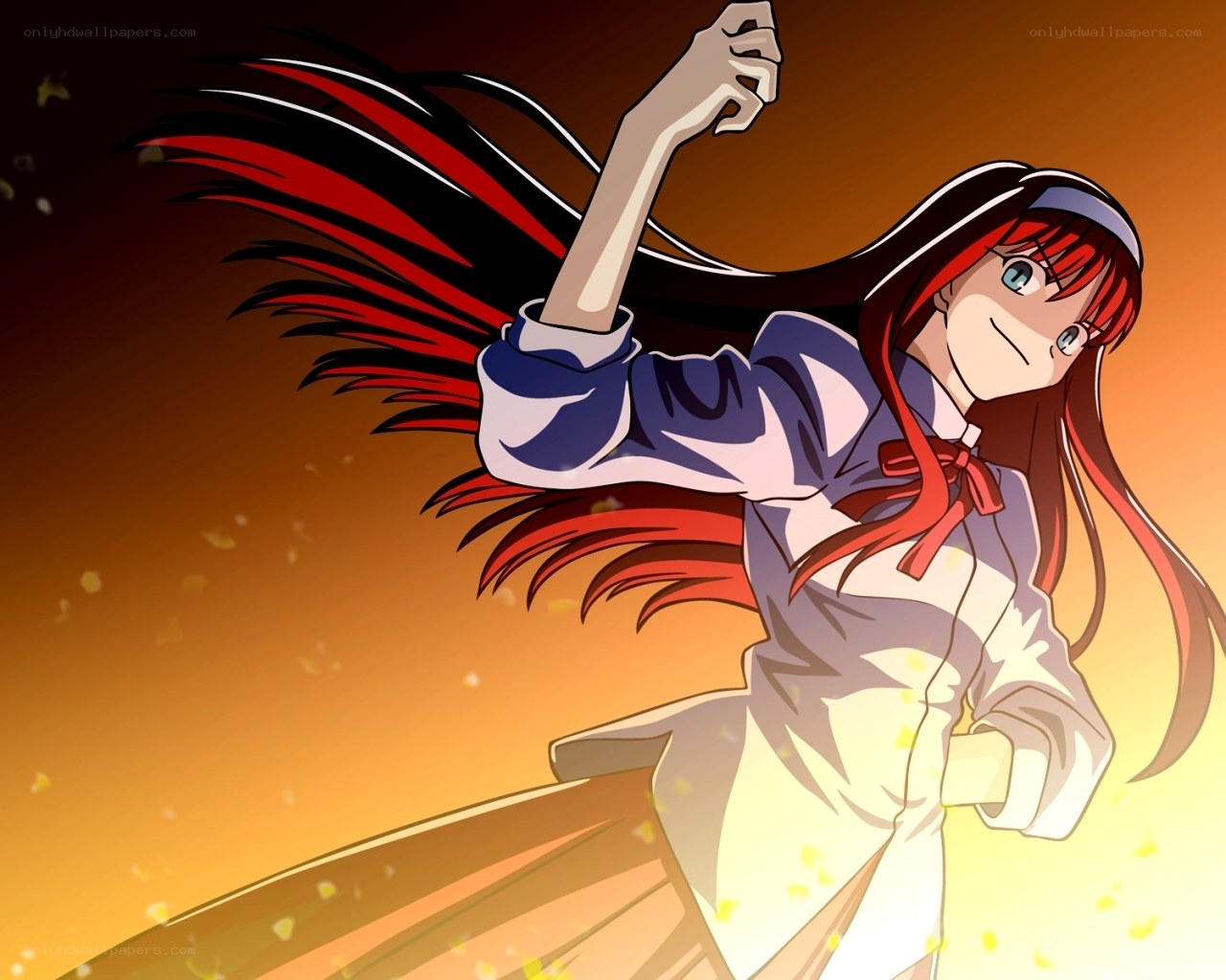 anime girl with red hair