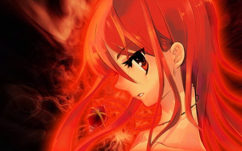 anime girl with red hair
