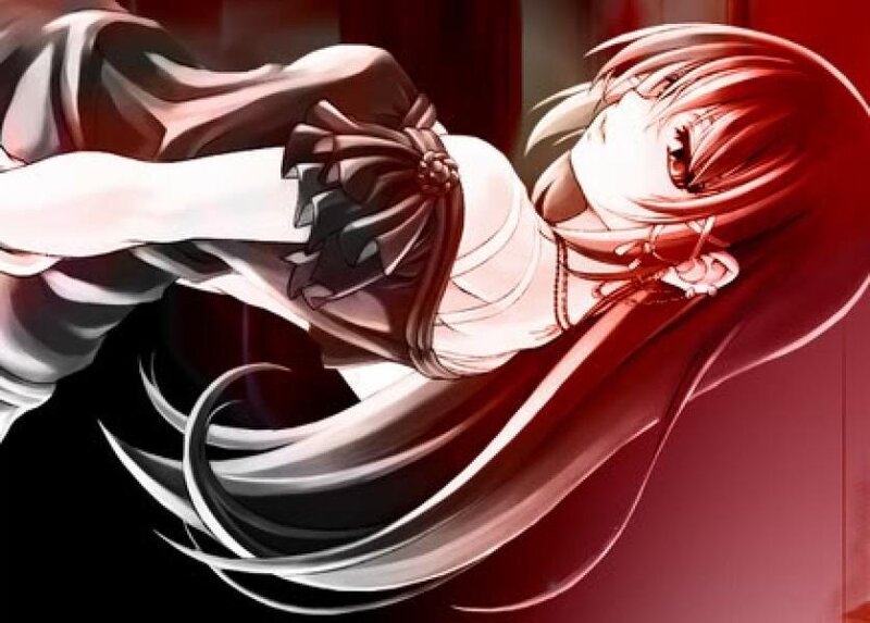 anime girl with red hair
