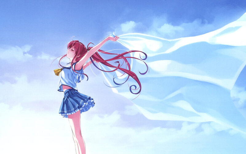 Anime girl with red hair