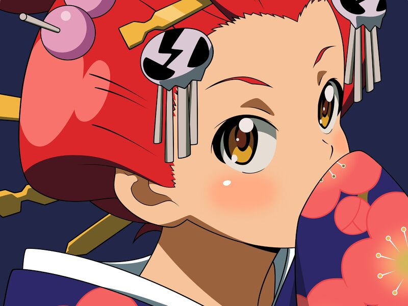 anime girl with red hair