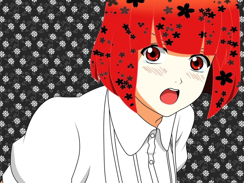 anime girl with red hair