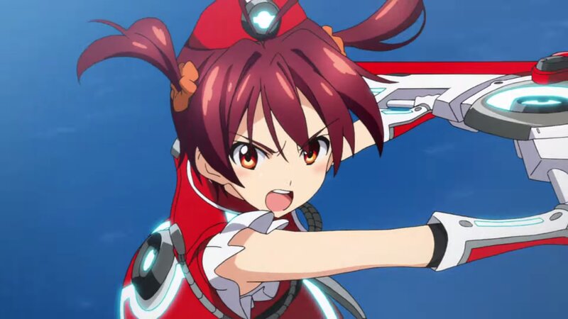 Anime Girl with Red Hair — Action