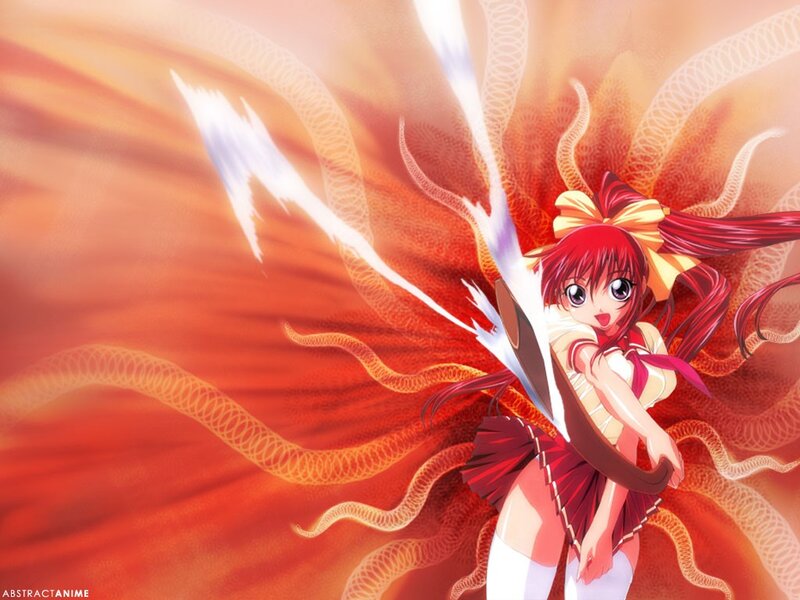 Anime girl with red hair and sword