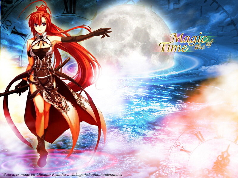 Anime girl with red hair and sword