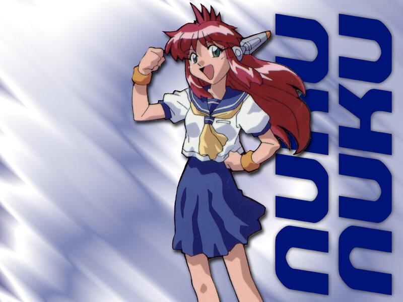 Anime Girl with Red Hair — Blue, Energetic