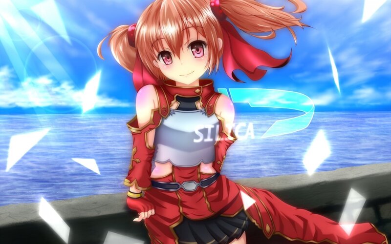 Anime Girl with Red Hair — Bright, Afternoon