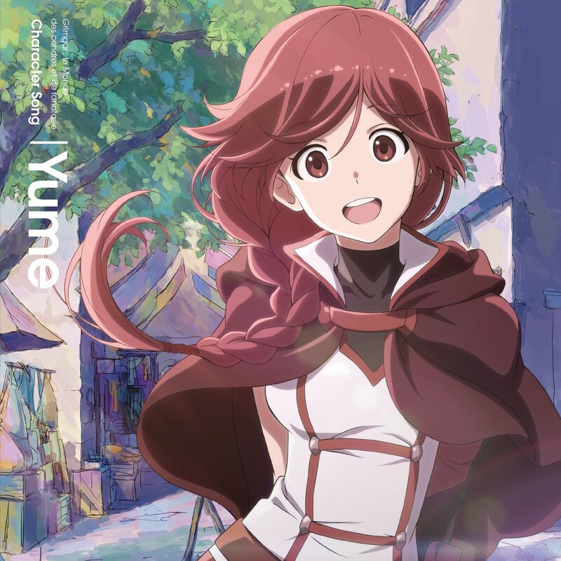 Anime Girl with Red Hair — Bright, Afternoon, Tree