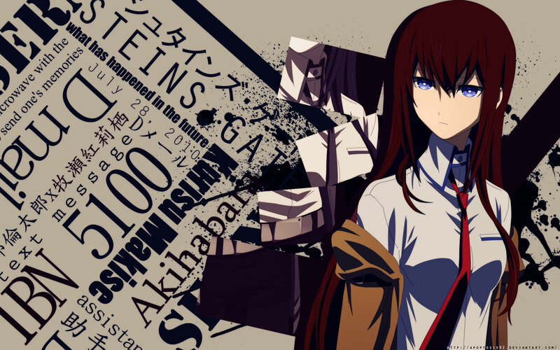 Anime Girl with Red Hair — Brown, Dramatic