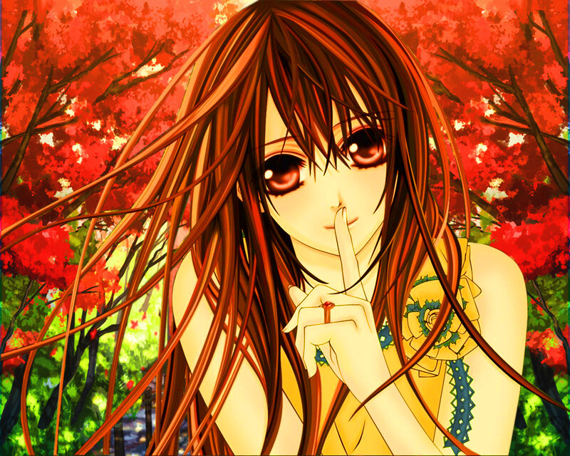Anime Girl with Red Hair — Calm, Autumn