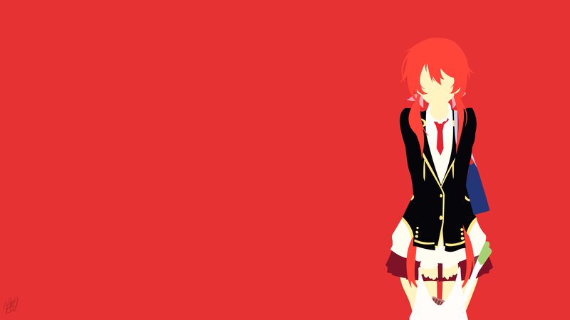 Anime Girl with Red Hair — Calm, Minimalist