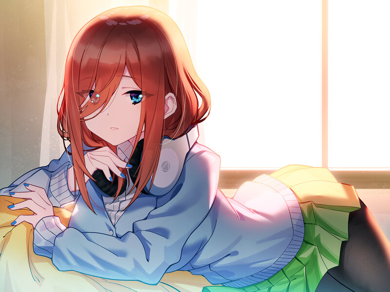 Anime Girl with Red Hair — Calm, Morning