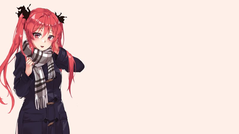 Anime Girl with Red Hair — Calm, Scarf
