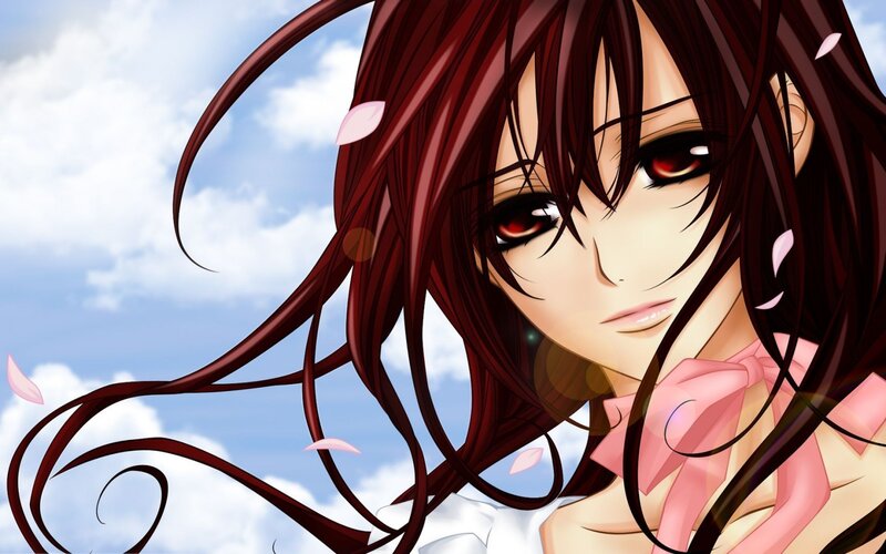 Anime Girl with Red Hair — Calm, Spring