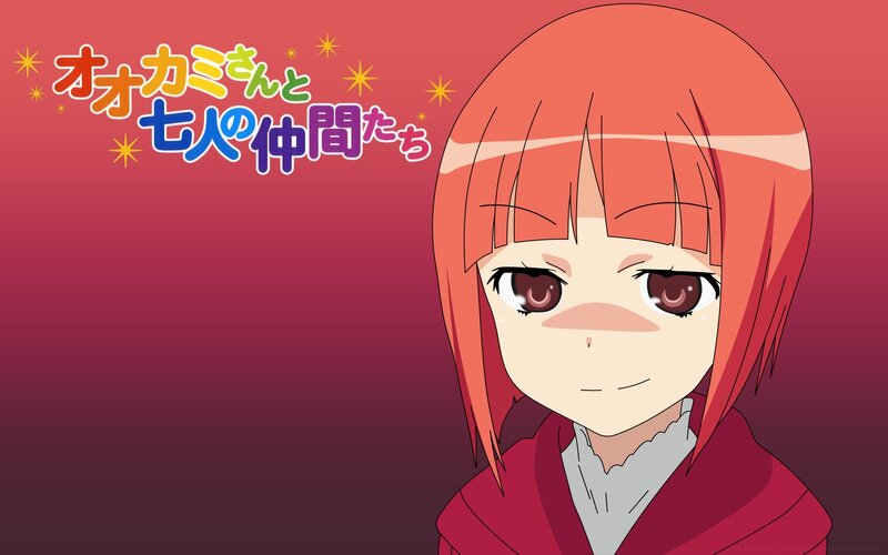 Anime Girl with Red Hair — Calm, Text, Stars