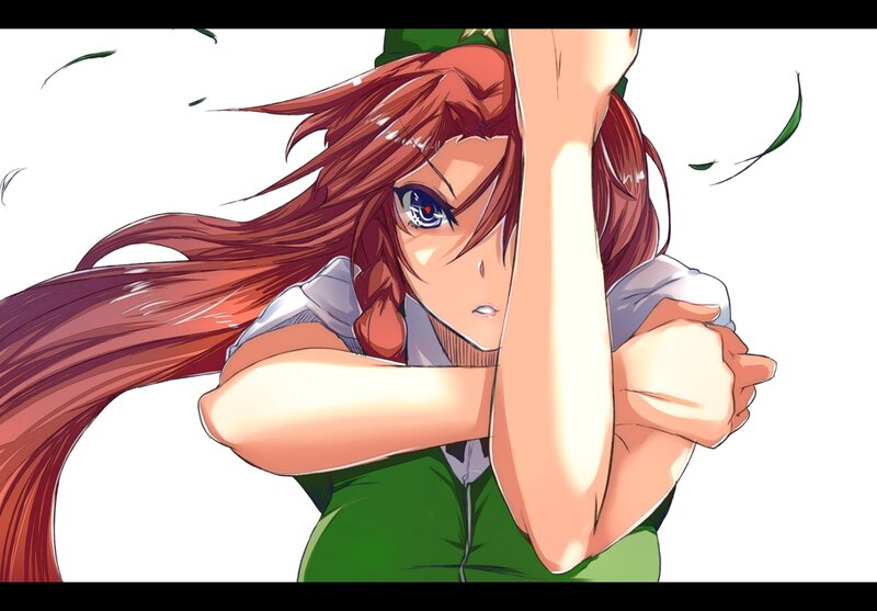Anime Girl with Red Hair — Determined