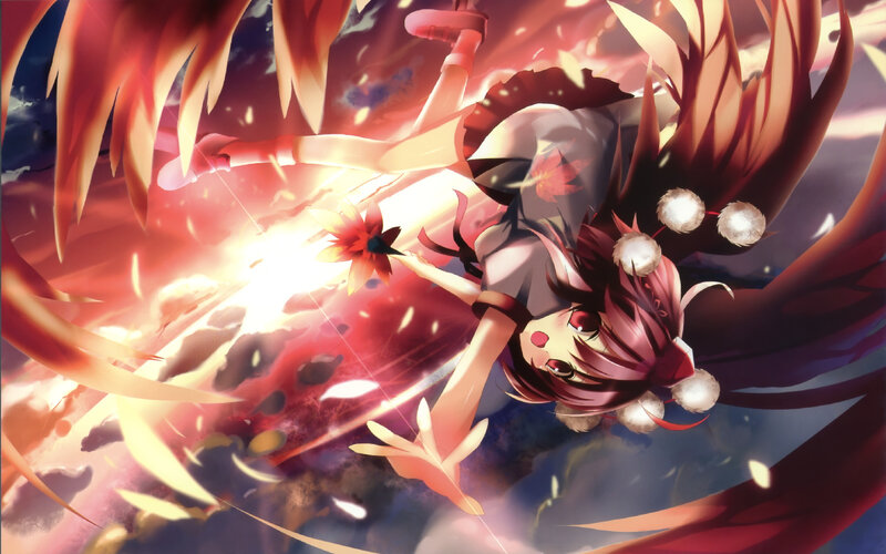 Anime Girl with Red Hair — Dramatic, Autumn