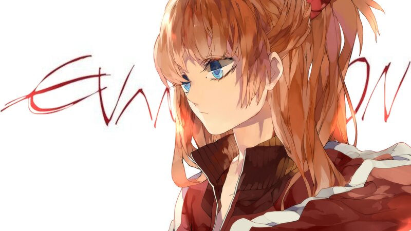 Anime Girl with Red Hair — Dramatic, Blue Eyes