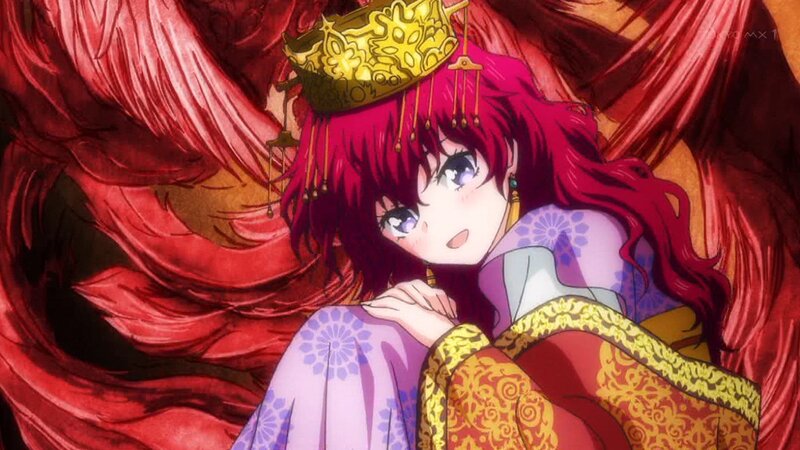 Anime Girl with Red Hair — Dramatic, Crown