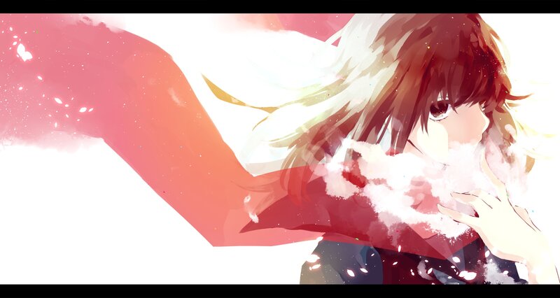 Anime Girl with Red Hair — Dramatic, Digital Art, Clothing