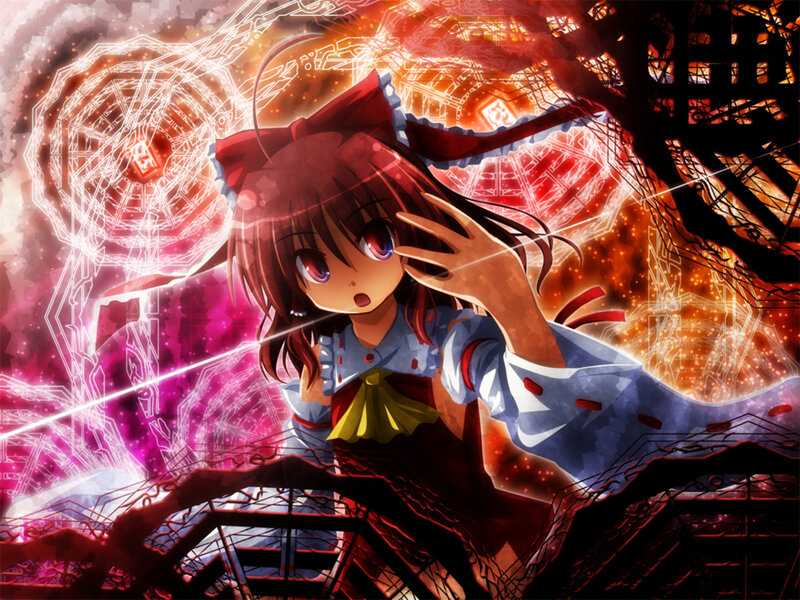 Anime Girl with Red Hair — Dramatic, Digital Art, Magic Circle