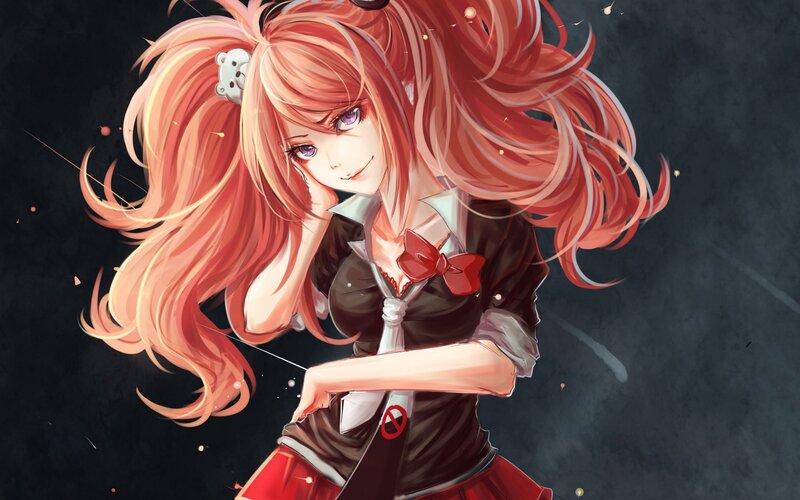 Anime Girl with Red Hair — Dramatic, Digital Art, Red Hair, School Uniform